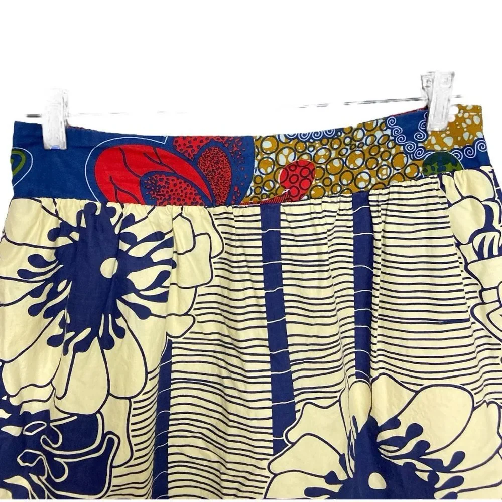 African mini cotton skirt multicolored size S